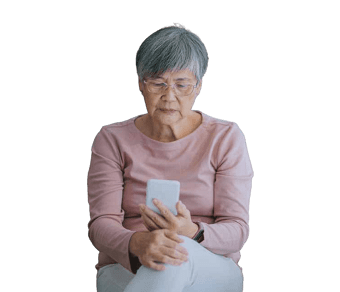 Patient using digital health tools on smartphone