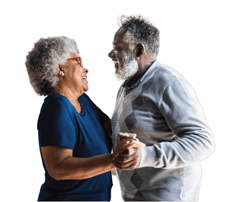 Senior couple enjoying time together at home